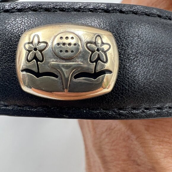 Brighton Black Leather Belt Silver Golf Charms Size M/30 - Picture 4 of 7